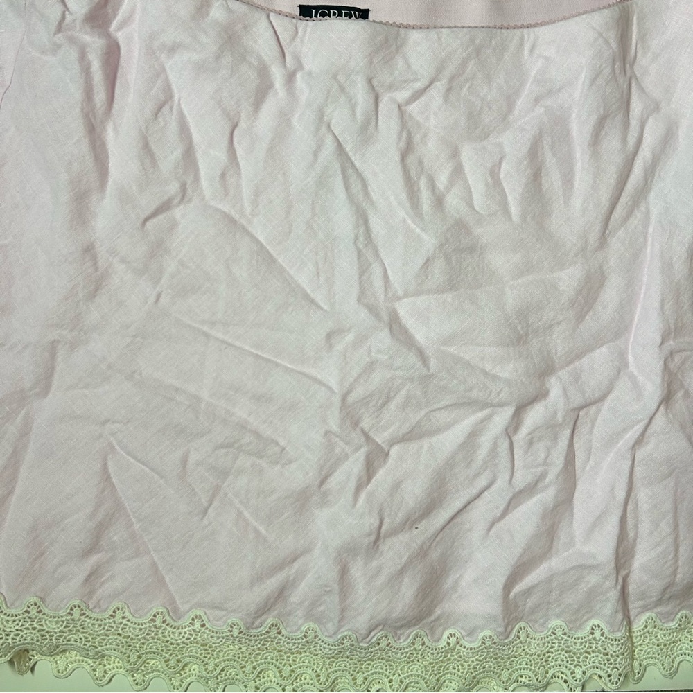 NWT J.Crew Gwen lace-trim slip skirt in linen (size 2X) - Picture 3 of 6